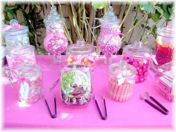 Baby Shower Centerpiece for Girls Pink Candy