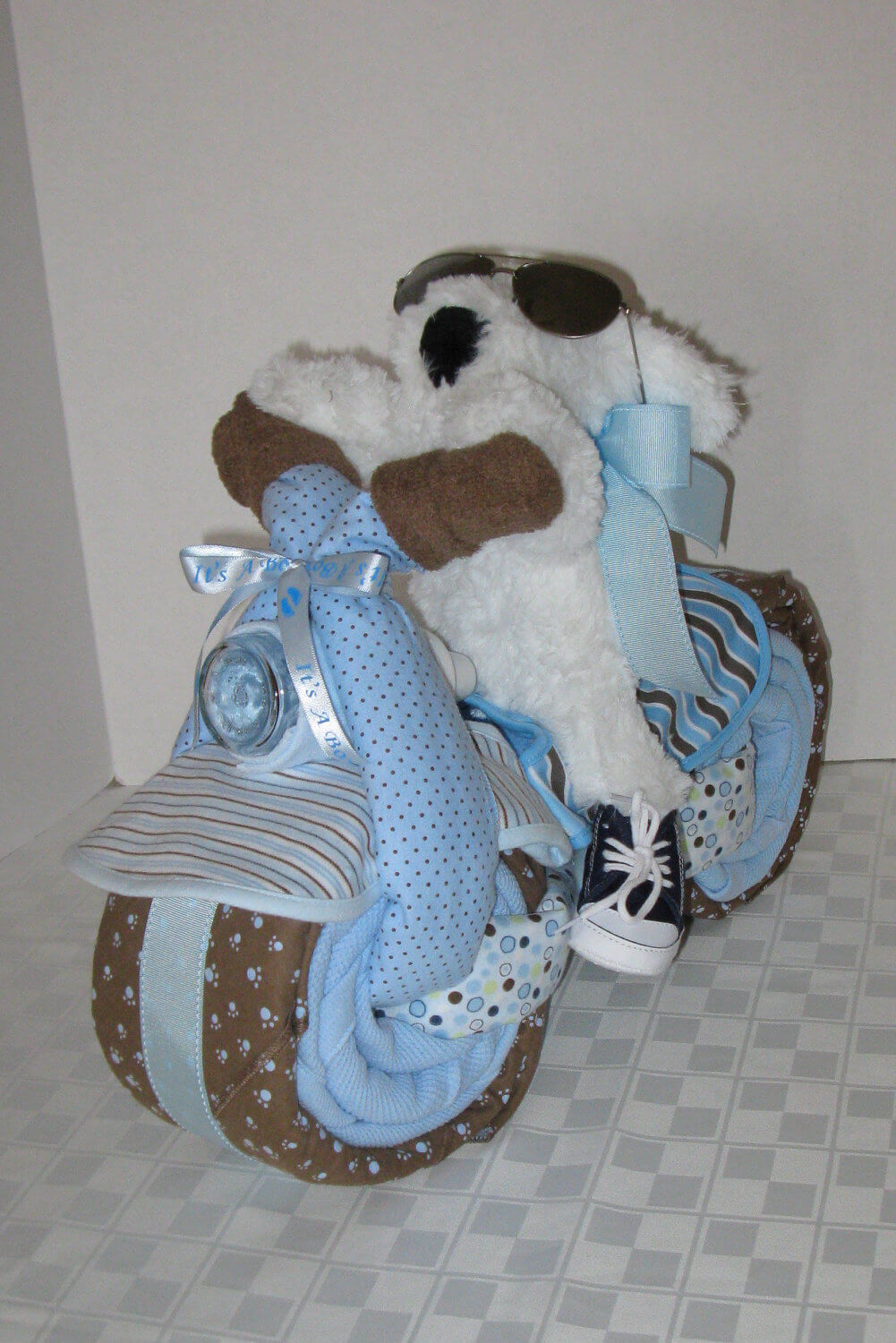 Baby Shower Diaper Cake Ideas for Boys Motorcycle Bike