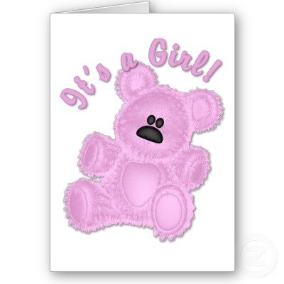 Baby Invitations Cards on Pink Teddy Bear Baby Shower Invitation Cards For Girl