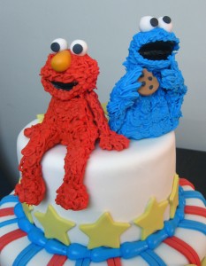 baby shower cake for boys Elmo Cookie Monster
