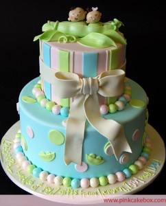 Baby Shower Cakes for Boys Twin Baby in the Pea