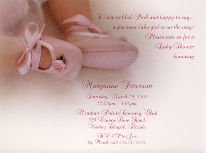 baby shower invitations for a girl balerina